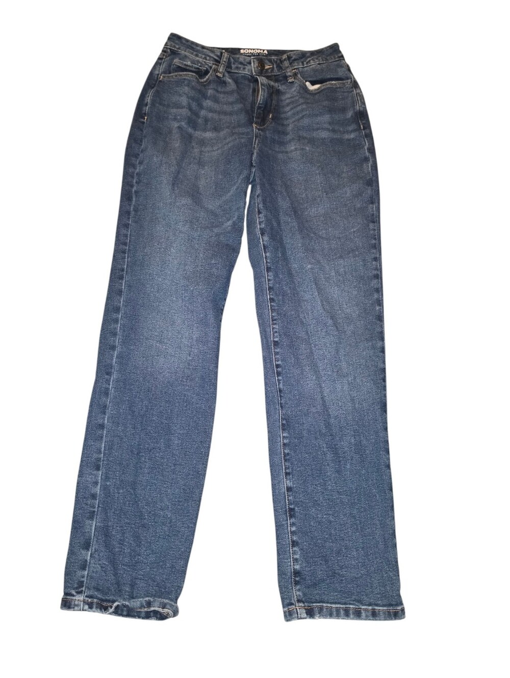 7/5/17. SONOMA Women's Straight Leg Jeans in Medium Blue Denim